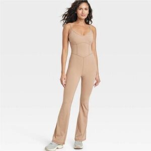 JoyLab Beige Fitted Jumpsuit